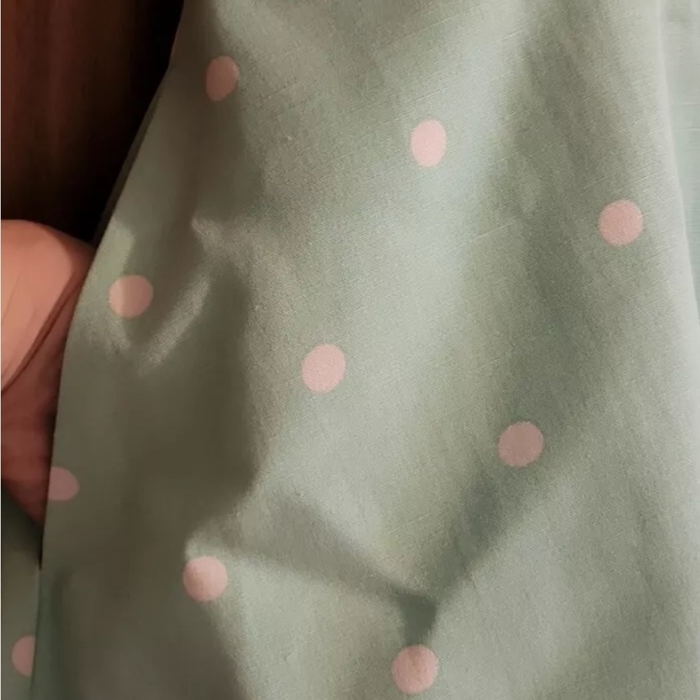 Zara Light Green Dress with White Dots xs #linen #pockadots #summer #girly - Picture 4 of 13